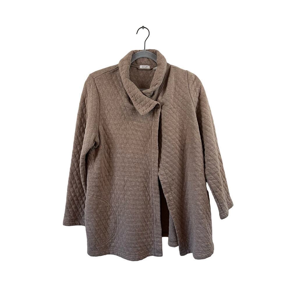 Pure Jill Brown Open Front Jacket w/Pockets Size Small